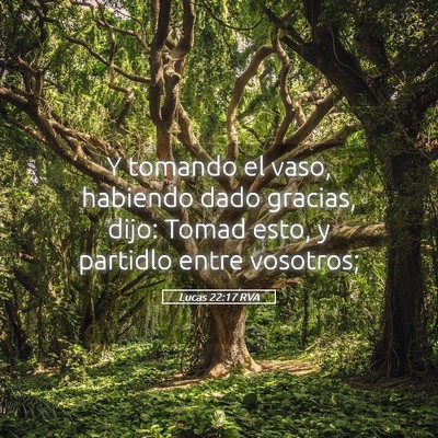 Picture 05 - Lucas 22:17 RVA - Y tomando el vaso, habiendo dado gracias, dijo: - Bible Verse Picture