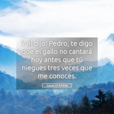 Picture 05 - Lucas 22:34 RVA - Y él dijo: Pedro, te digo que el gallo no - Bible Verse Picture