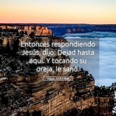 Picture 05 - Lucas 22:51 RVA - Entonces respondiendo Jesús, dijo: Dejad hasta - Bible Verse Picture