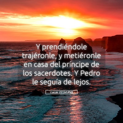 Picture 05 - Lucas 22:54 RVA - Y prendiéndole trajéronle, y metiéronle en - Bible Verse Picture