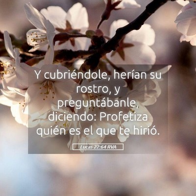 Picture 05 - Lucas 22:64 RVA - Y cubriéndole, herían su rostro, y - Bible Verse Picture