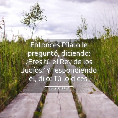 Picture 05 - Lucas 23:3 RVA - Entonces Pilato le preguntó, diciendo: ¿Eres - Bible Verse Picture