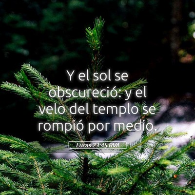 Picture 05 - Lucas 23:45 RVA - Y el sol se obscureció: y el velo del templo se - Bible Verse Picture
