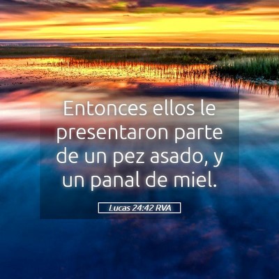 Picture 05 - Lucas 24:42 RVA - Entonces ellos le presentaron parte de un pez - Bible Verse Picture