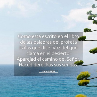 Picture 05 - Lucas 3:4 RVA - Como está escrito en el libro de las palabras - Bible Verse Picture