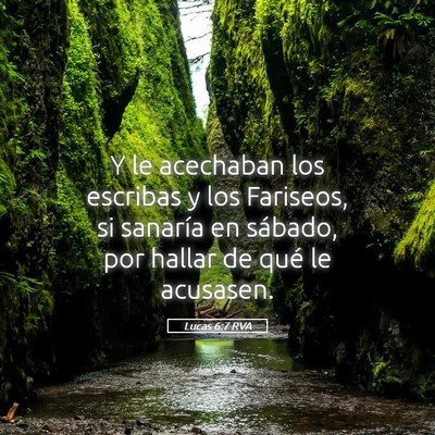 Picture 05 - Lucas 6:7 RVA - Y le acechaban los escribas y los Fariseos, si - Bible Verse Picture