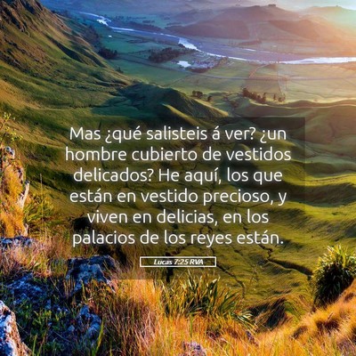 Picture 05 - Lucas 7:25 RVA - Mas ¿qué salisteis á ver? ¿un hombre cubierto - Bible Verse Picture
