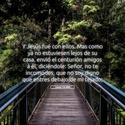 Picture 05 - Lucas 7:6 RVA - Y Jesús fué con ellos. Mas como ya no - Bible Verse Picture