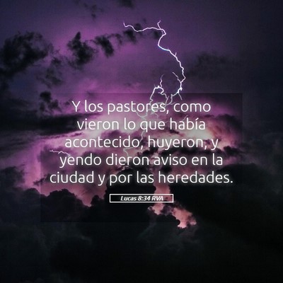 Picture 05 - Lucas 8:34 RVA - Y los pastores, como vieron lo que había - Bible Verse Picture