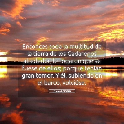 Picture 05 - Lucas 8:37 RVA - Entonces toda la multitud de la tierra de los - Bible Verse Picture