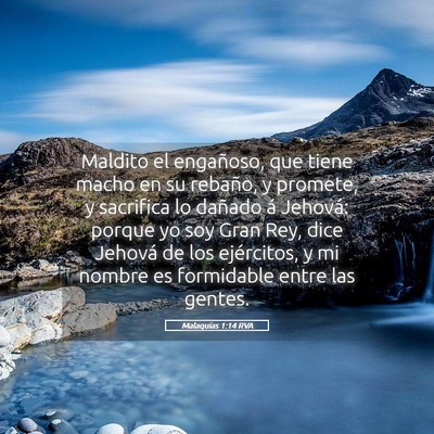 Picture 05 - Malaquías 1:14 RVA - Maldito el engañoso, que tiene macho en su - Bible Verse Picture