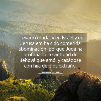 Picture 05 - Malaquías 2:11 RVA - Prevaricó Judá, y en Israel y en Jerusalem ha - Bible Verse Picture