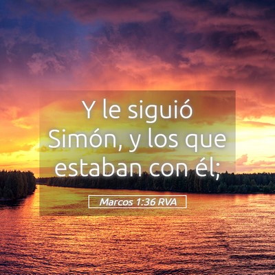 Picture 05 - Marcos 1:36 RVA - Y le siguió Simón, y los que estaban con - Bible Verse Picture
