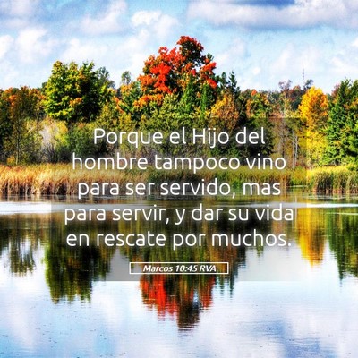 Picture 05 - Marcos 10:45 RVA - Porque el Hijo del hombre tampoco vino para ser - Bible Verse Picture