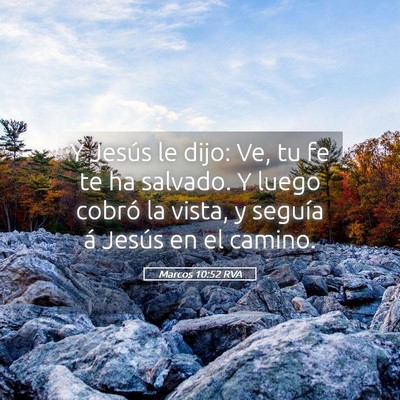 Picture 05 - Marcos 10:52 RVA - Y Jesús le dijo: Ve, tu fe te ha salvado. Y - Bible Verse Picture