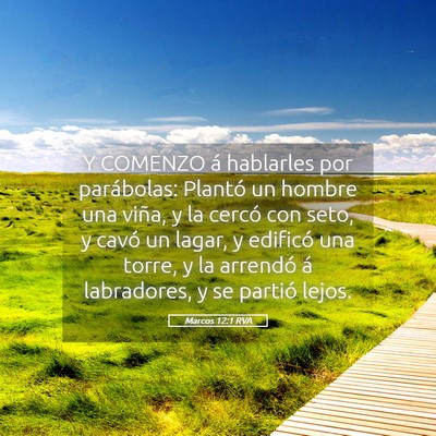 Picture 05 - Marcos 12:1 RVA - Y COMENZO á hablarles por parábolas: Plantó un - Bible Verse Picture