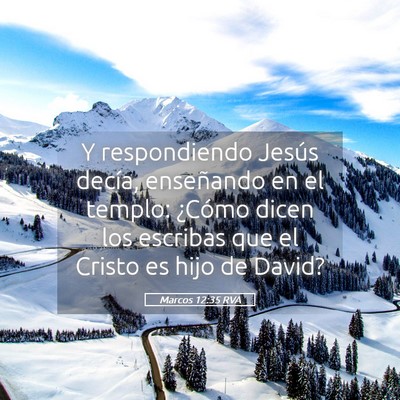 Picture 05 - Marcos 12:35 RVA - Y respondiendo Jesús decía, enseñando en el - Bible Verse Picture