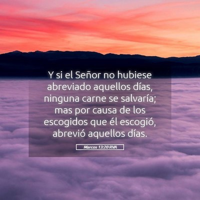 Picture 05 - Marcos 13:20 RVA - Y si el Señor no hubiese abreviado aquellos - Bible Verse Picture