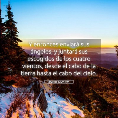 Picture 05 - Marcos 13:27 RVA - Y entonces enviará sus ángeles, y juntará sus - Bible Verse Picture