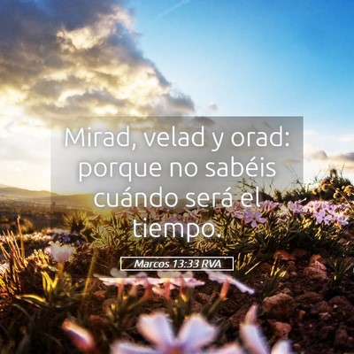 Picture 05 - Marcos 13:33 RVA - Mirad, velad y orad: porque no sabéis cuándo - Bible Verse Picture