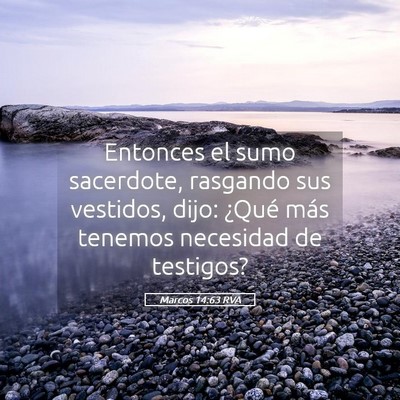 Picture 05 - Marcos 14:63 RVA - Entonces el sumo sacerdote, rasgando sus - Bible Verse Picture
