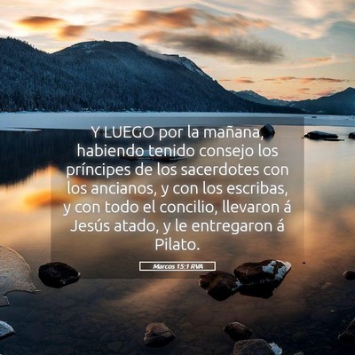 Picture 05 - Marcos 15:1 RVA - Y LUEGO por la mañana, habiendo tenido consejo - Bible Verse Picture