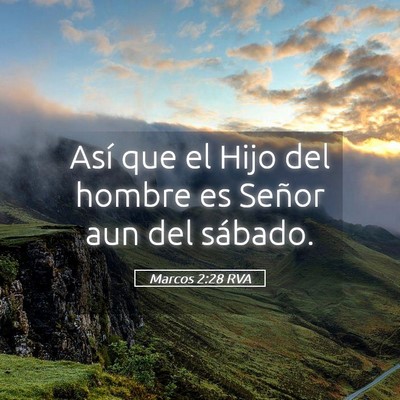 Picture 05 - Marcos 2:28 RVA - Así que el Hijo del hombre es Señor aun del - Bible Verse Picture