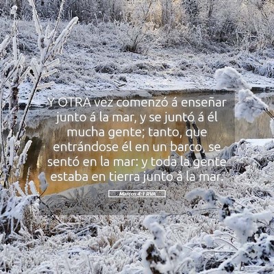 Picture 05 - Marcos 4:1 RVA - Y OTRA vez comenzó á enseñar junto á la mar, - Bible Verse Picture