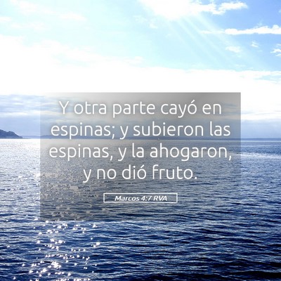 Picture 05 - Marcos 4:7 RVA - Y otra parte cayó en espinas; y subieron las - Bible Verse Picture