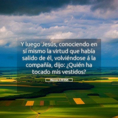 Picture 05 - Marcos 5:30 RVA - Y luego Jesús, conociendo en sí mismo la virtud - Bible Verse Picture