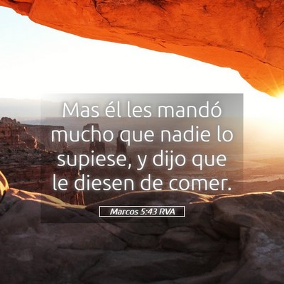 Picture 05 - Marcos 5:43 RVA - Mas él les mandó mucho que nadie lo supiese, y - Bible Verse Picture