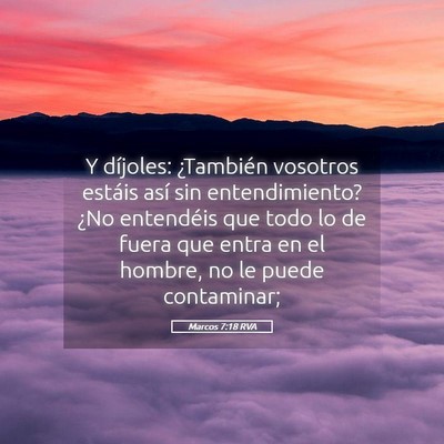 Picture 05 - Marcos 7:18 RVA - Y díjoles: ¿También vosotros estáis así sin - Bible Verse Picture
