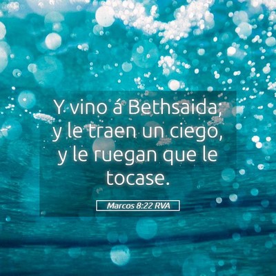 Picture 05 - Marcos 8:22 RVA - Y vino á Bethsaida; y le traen un ciego, y le - Bible Verse Picture