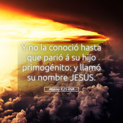 Picture 05 - Mateo 1:25 RVA - Y no la conoció hasta que parió á su hijo - Bible Verse Picture