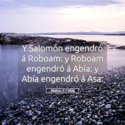 Picture 05 - Mateo 1:7 RVA - Y Salomón engendró á Roboam: y Roboam - Bible Verse Picture