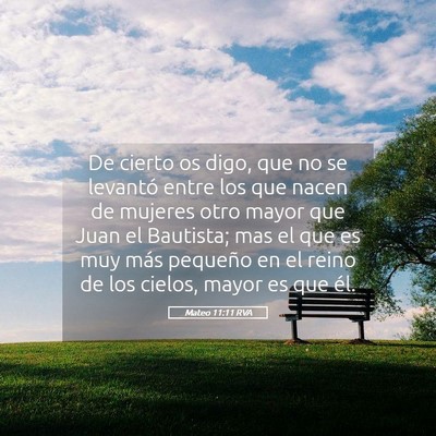 Picture 05 - Mateo 11:11 RVA - De cierto os digo, que no se levantó entre los - Bible Verse Picture