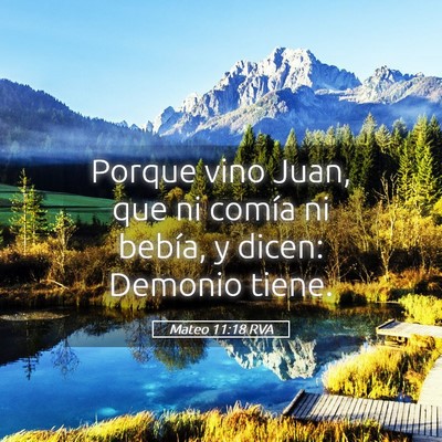 Picture 05 - Mateo 11:18 RVA - Porque vino Juan, que ni comía ni bebía, y - Bible Verse Picture