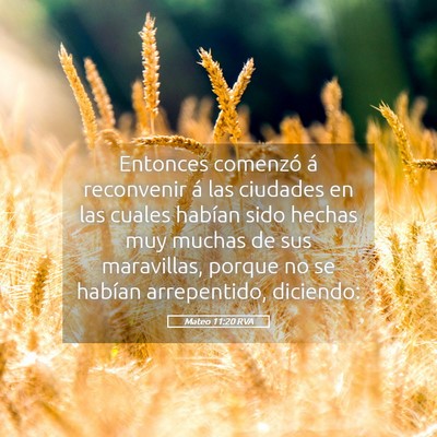 Picture 05 - Mateo 11:20 RVA - Entonces comenzó á reconvenir á las ciudades - Bible Verse Picture