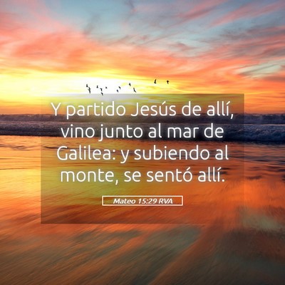 Picture 05 - Mateo 15:29 RVA - Y partido Jesús de allí, vino junto al mar de - Bible Verse Picture