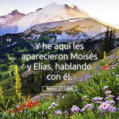 Picture 05 - Mateo 17:3 RVA - Y he aquí les aparecieron Moisés y Elías, - Bible Verse Picture