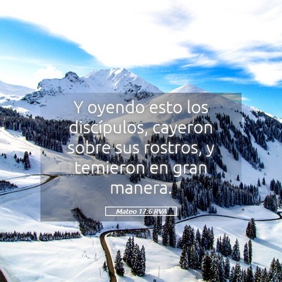 Picture 05 - Mateo 17:6 RVA - Y oyendo esto los discípulos, cayeron sobre sus - Bible Verse Picture
