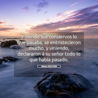 Picture 05 - Mateo 18:31 RVA - Y viendo sus consiervos lo que pasaba, se - Bible Verse Picture