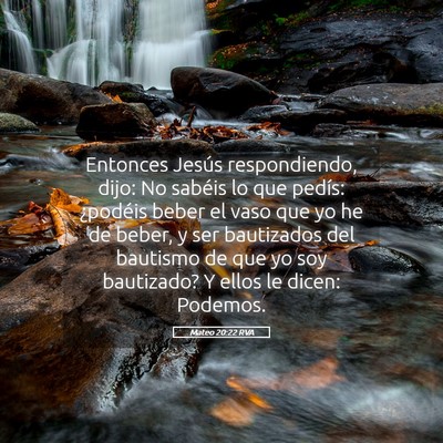Picture 05 - Mateo 20:22 RVA - Entonces Jesús respondiendo, dijo: No sabéis lo - Bible Verse Picture