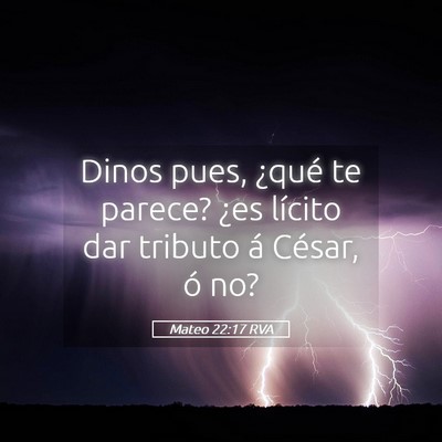 Picture 05 - Mateo 22:17 RVA - Dinos pues, ¿qué te parece? ¿es lícito dar - Bible Verse Picture