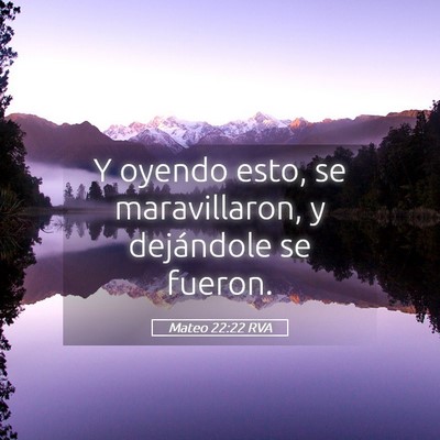 Picture 05 - Mateo 22:22 RVA - Y oyendo esto, se maravillaron, y dejándole se - Bible Verse Picture