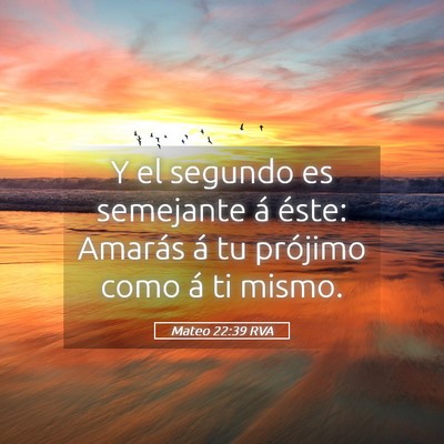 Picture 05 - Mateo 22:39 RVA - Y el segundo es semejante á éste: Amarás á tu - Bible Verse Picture