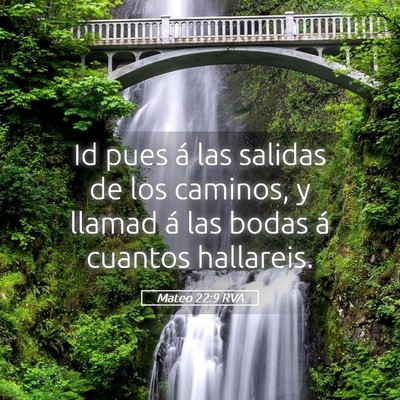 Picture 05 - Mateo 22:9 RVA - Id pues á las salidas de los caminos, y llamad - Bible Verse Picture