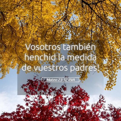 Picture 05 - Mateo 23:32 RVA - Vosotros también henchid la medida de vuestros - Bible Verse Picture