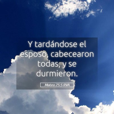 Picture 05 - Mateo 25:5 RVA - Y tardándose el esposo, cabecearon todas, y se - Bible Verse Picture