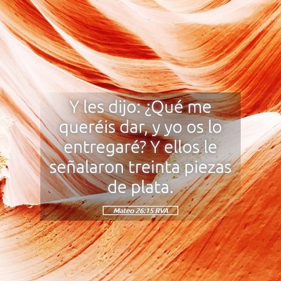 Picture 05 - Mateo 26:15 RVA - Y les dijo: ¿Qué me queréis dar, y yo os lo - Bible Verse Picture